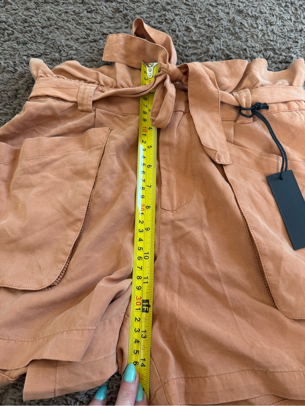 BLANK NYC LYOCELL SHORTS UTILITY HIGH RISE ORANGE RUST MALIBU PAPERBAG 26 NEW - Picture 9 of 10